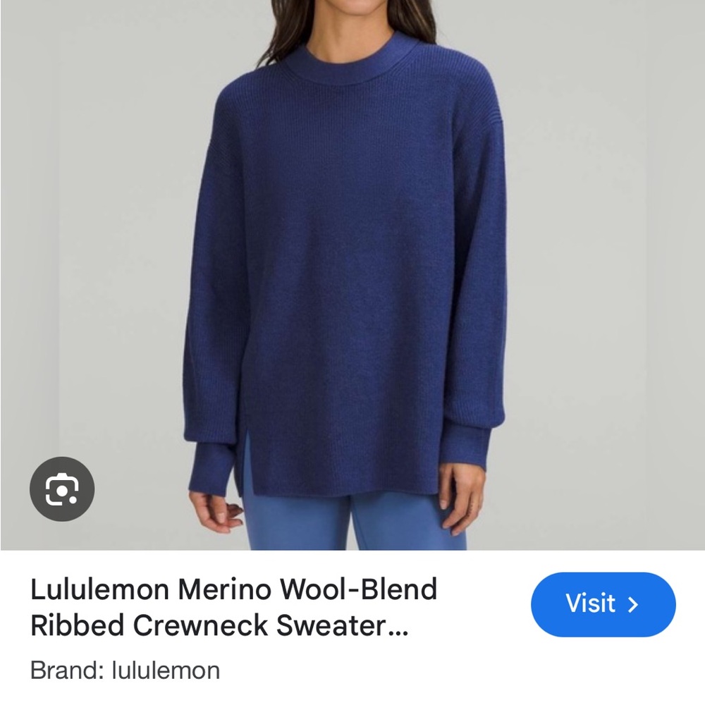 Lululemon Merino Wool Deep Blue Sweater - Picture 2 of 4